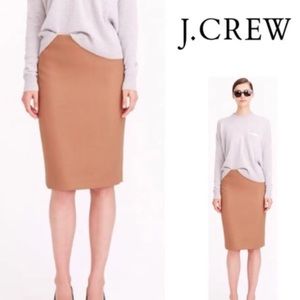 J. Crew No. 2 Pencil Skirt in Wool Camel